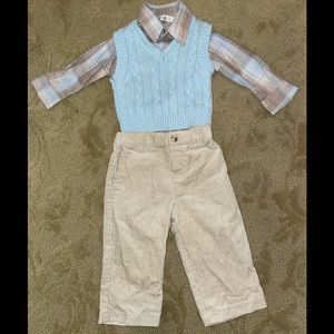 3 piece corduroy & sweater vest set
